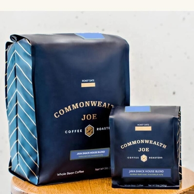 Polyéthylène 130 Mic Square Bottom Coffee Bag 8oz 12oz 16oz