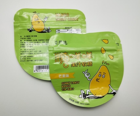 sacs 40g formés faits sur commande pour le petit sachet en matière plastique de la sucrerie PE80 avec la tirette