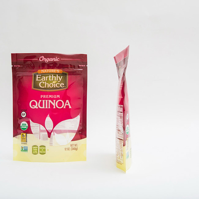 Du quinoa 12OZ de support gravure de poche imprimant le petit emballage de sachet en matière plastique