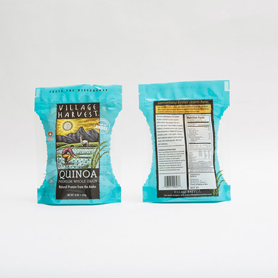 le quinoa de 10oz PET12 sème des sacs d'emballage alimentaire avec l'impression claire de gravure de fenêtre