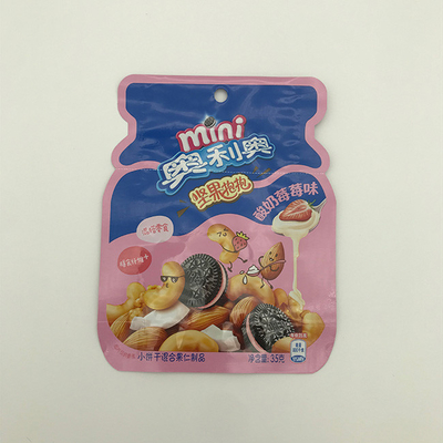 les sacs formés faits sur commande de 60g 100g stratifié le gousset de côté de poche de serrure de fermeture éclair de plastique