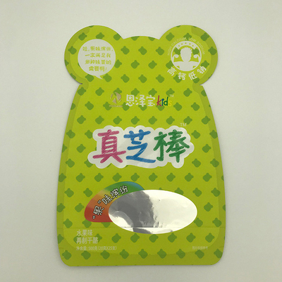 la coutume de 80g VMPET a formé la poche de tirette de sachets en plastique découpée avec des matrices