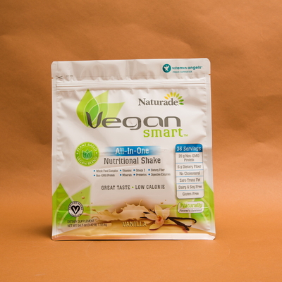 Poche latérale de sacs de fond plat de gousset de Vmpet 120mm 130 microns de Vegan nutritionnel