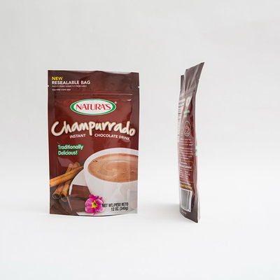 de 340g Champurrado de support sac de emballage instantané de Hocolate de poche avec la tirette