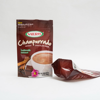 de 340g Champurrado de support sac de emballage instantané de Hocolate de poche avec la tirette