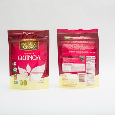 Du quinoa 12OZ de support gravure de poche imprimant le petit emballage de sachet en matière plastique