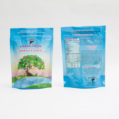 La coutume de 12OZ 100mm a imprimé l'emballage zip-lock de poche de tirette en plastique pour la céréale de granola