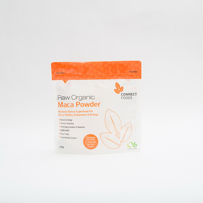 l'emballage alimentaire de poudre de 250g Maca met en sac la tirette de 120 MIC Stand Up Pouch With