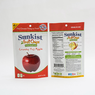 1OZ Apple sec Chips Stand Up Pouch Bag avec l'emballage fait sur commande de sac de fermeture éclair de serrure de fermeture éclair