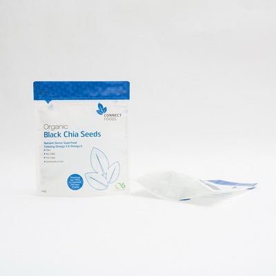 support mat de l'ANIMAL FAMILIER 500g vers le haut de noir Chia Seeds Packaging des sachets en plastique 123um