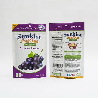 le fruit 1.2oz ébrèche le conditionnement en plastique rescellable de poche de sac de tirette de support de VMPET