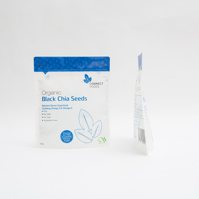 support mat de l'ANIMAL FAMILIER 500g vers le haut de noir Chia Seeds Packaging des sachets en plastique 123um