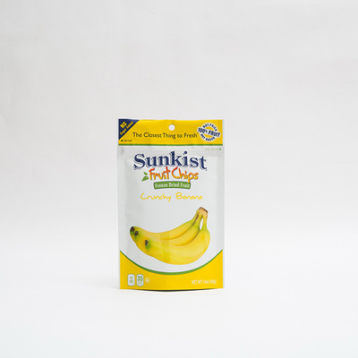 1.4oz banane sèche Chips Food Packaging Recyclable Stand vers le haut des poches avec la tirette
