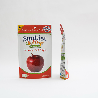 1OZ Apple sec Chips Stand Up Pouch Bag avec l'emballage fait sur commande de sac de fermeture éclair de serrure de fermeture éclair