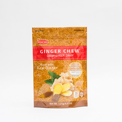 gousset du fond de Ginger Chew With Window And de sac de poche de sucrerie de 125g PE80 PET12