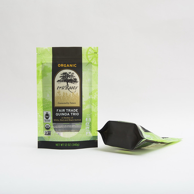 l'emballage alimentaire de trio du quinoa 12oz met en sac la poche de la fermeture éclair 112micron met en sac pour la nourriture