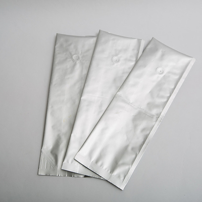 L'emballage alimentaire non imprimé argenté de serrure de fermeture éclair de café d'aluminium met en sac le gousset latéral avec la valve