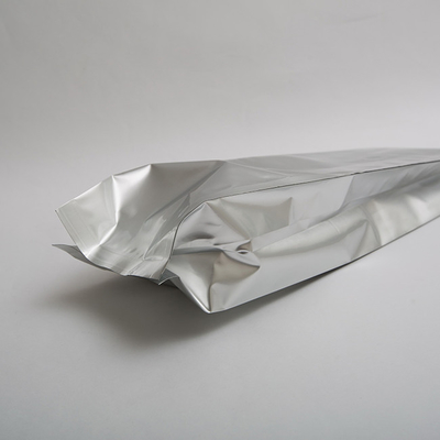L'emballage alimentaire non imprimé argenté de serrure de fermeture éclair de café d'aluminium met en sac le gousset latéral avec la valve