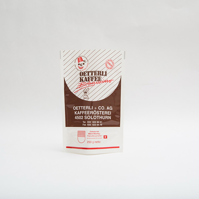 L'emballage extérieur brillant de café met en sac sans sac de café de la tirette 250g