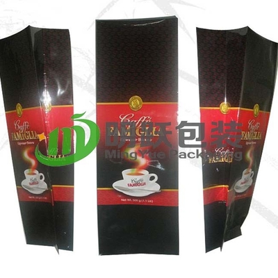 Sacs imprimés faits sur commande d'aluminium du café PET12 du joint 500g de quadruple avec la soupape à air et le Tin Tie