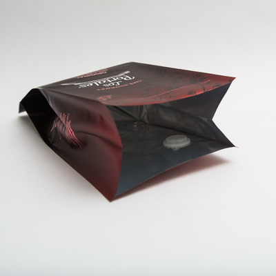 454g 280 x 100mm a imprimé des sacs de café de fond plat avec la valve pour les grains de café BOPP