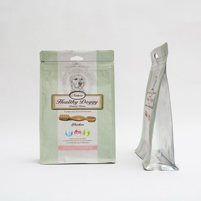 Le chienchien de sac d'emballage alimentaire d'animal familier de 17.77OZ 75mm dentaire mâche la poche de fond plat avec la tirette